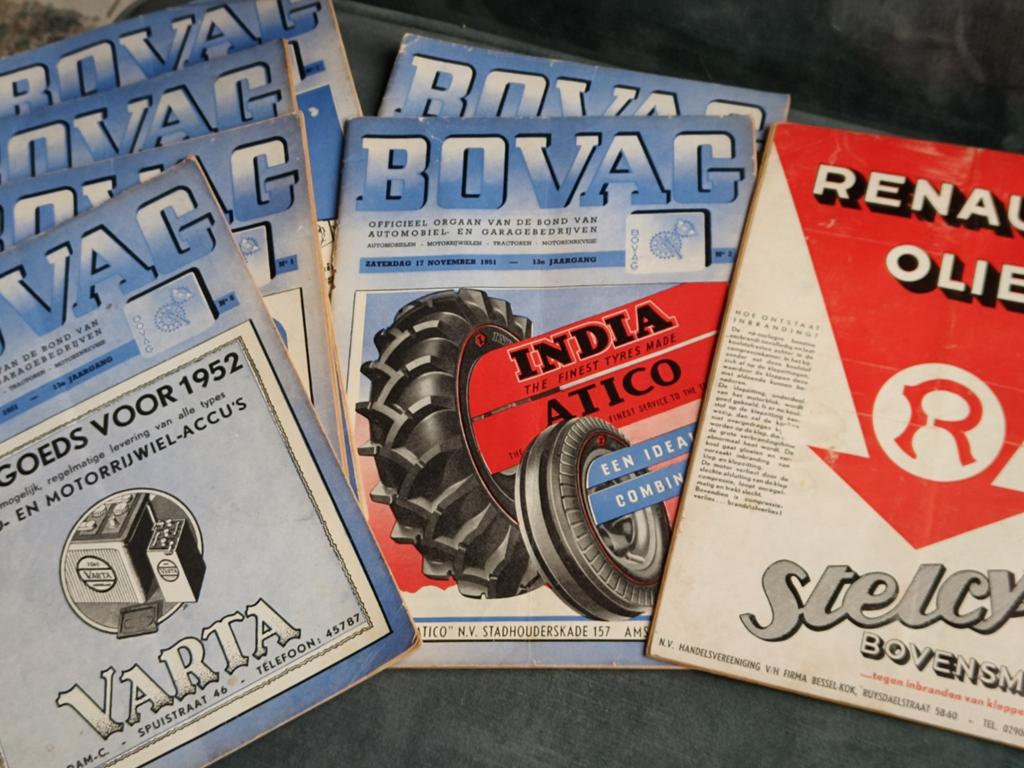 1951, 7 X BOVAG, OLIE, BOUGIE, RECLAME, BEVEROL, Verzamelen, Ophalen of Verzenden, 1940 tot 1960, Tijdschrift