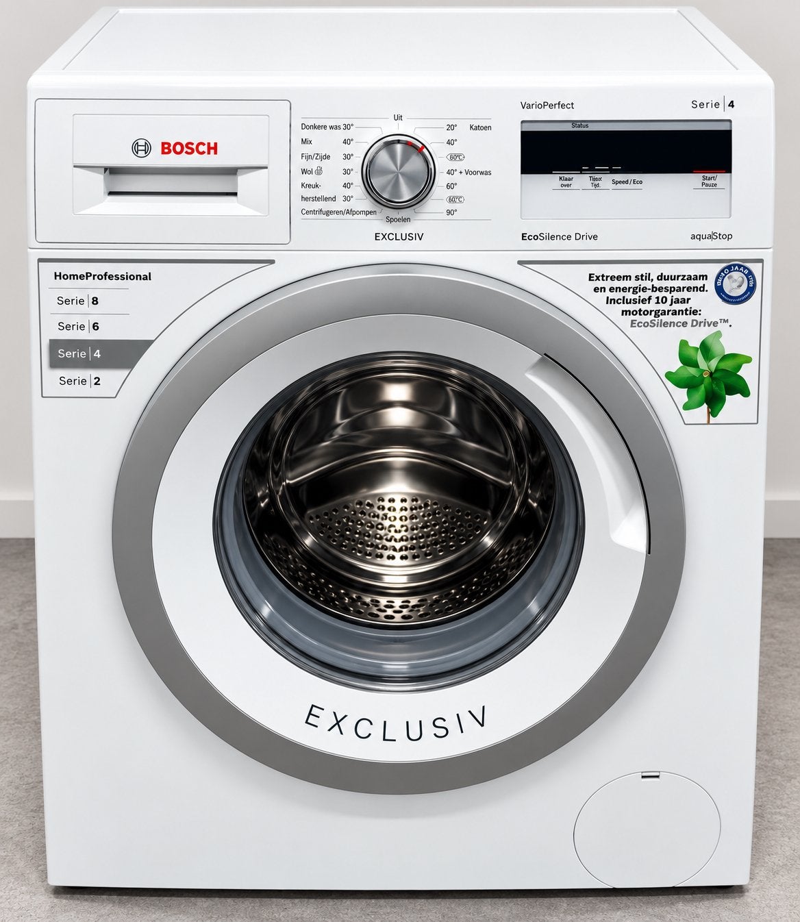 Bosch Serie 4 Exclusiv Wasmachine | EcoSilence | Garantie, 1200 tot 1600 toeren, 8 tot 10 kg, Ophalen of Verzenden, Zo goed als nieuw