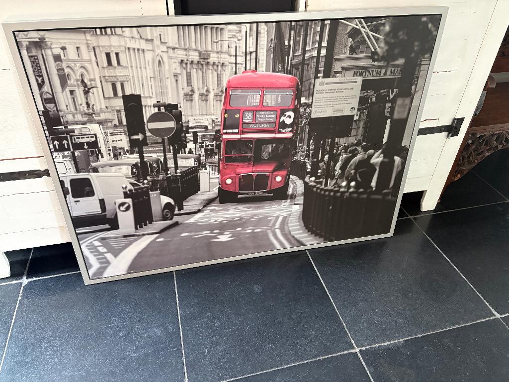 Ingelijste poster van typisch Engelse bus, Ophalen, Met lijst, Deurposter of groter, Rechthoekig Liggend