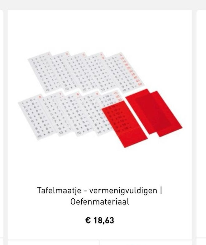 Tafelmaatje oefenmateriaal tafels, Diversen, Ophalen of Verzenden, Zo goed als nieuw