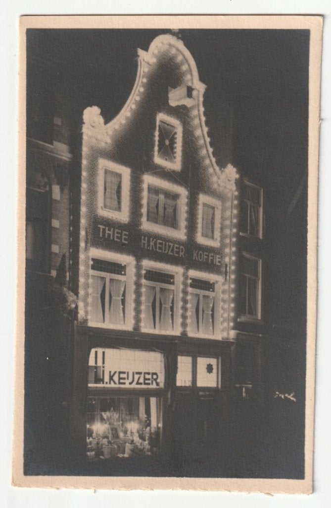 Fotokaart H. Keijzer koffie- en theehandel Amsterdam, Verzenden, 1920 tot 1940, Ongelopen, Noord-Holland
