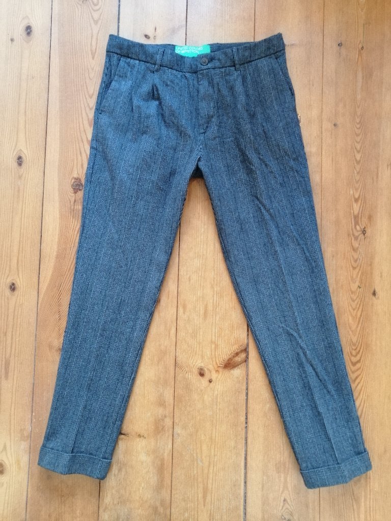 Benetton pantalon, Benetton, Ophalen of Verzenden, Grijs, Gedragen