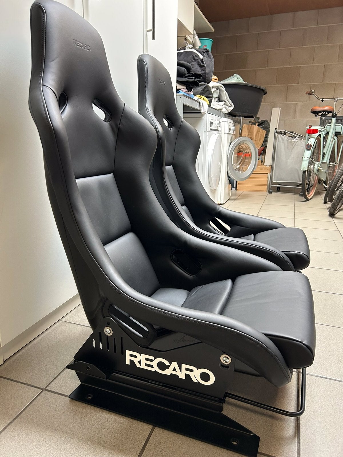 Recaro Pole Position kuipstoelen zwart echt leer, Ophalen, Nieuw, BMW