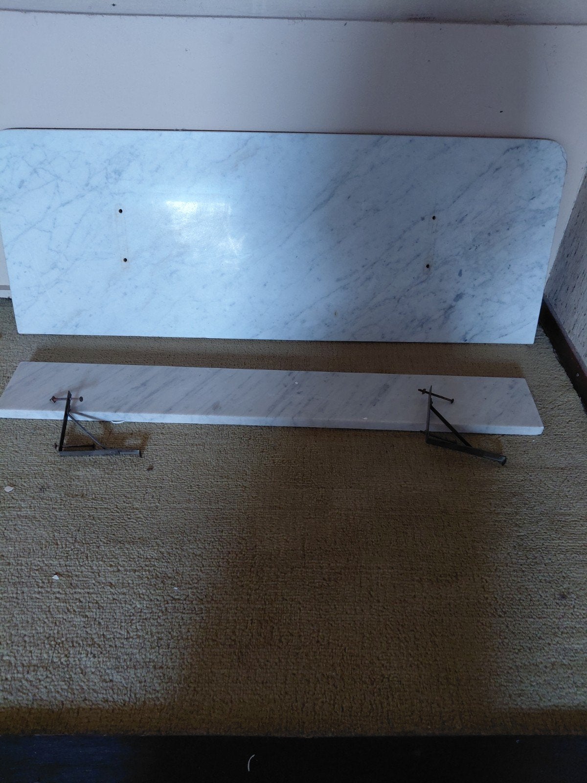 Marmeren wandplank met beugels 100cm, Ophalen of Verzenden, Gebruikt