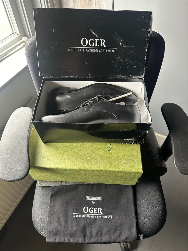 Luxe Oger veterschoenen - perfect voor bruiloft, Ophalen of Verzenden, Zo goed als nieuw, Zwart, Veterschoenen