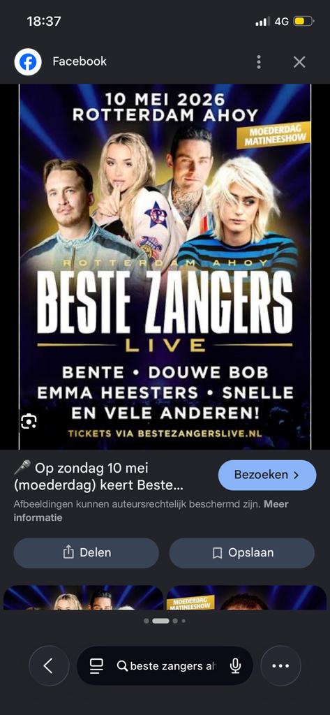 Twee tickets beste zangers 10 mei ahoy, Twee personen