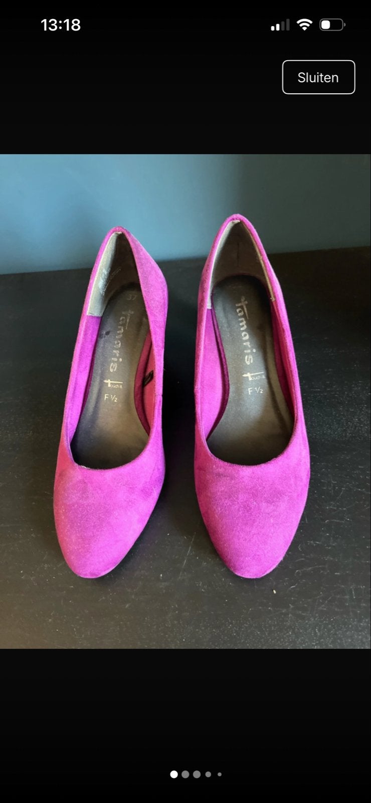 Tamaris fuchsia suède pumps maat 37, Ophalen of Verzenden, Gedragen, Overige kleuren, Pumps