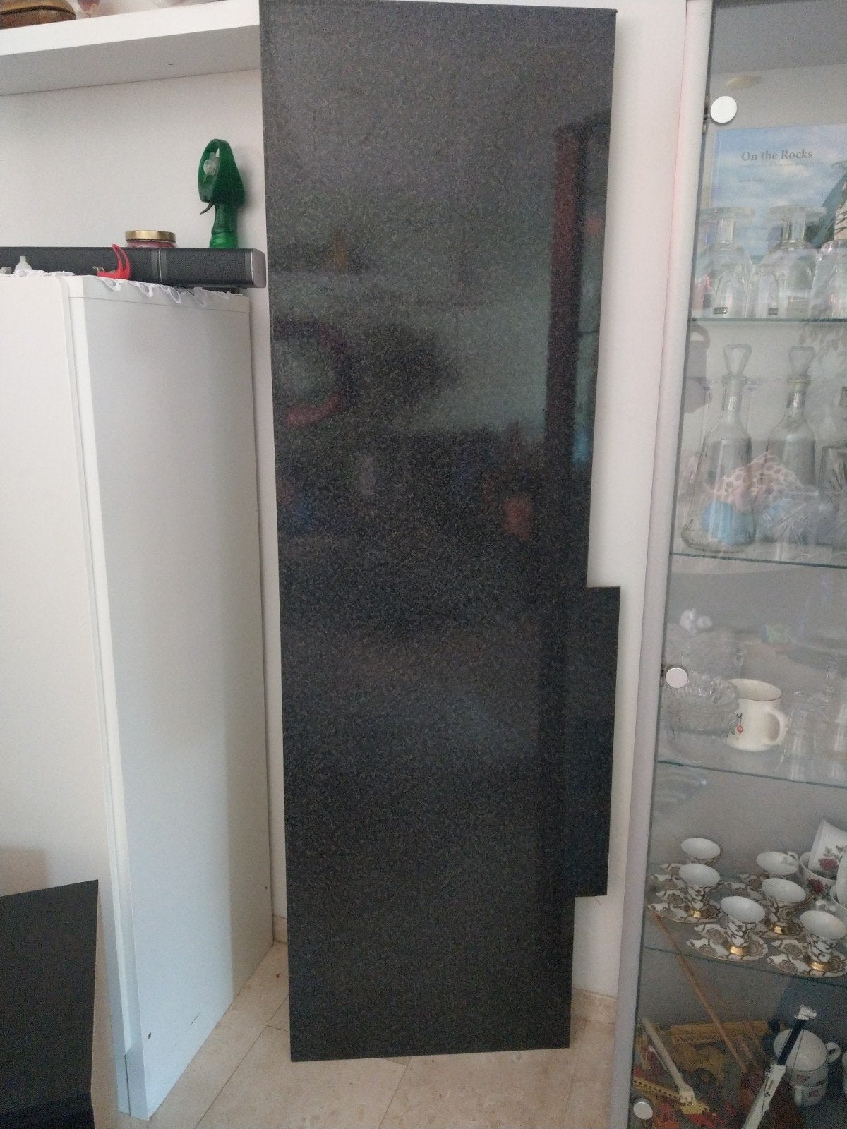Granieten spatwand voor keuken - Zwart/Grijs, Huis en Inrichting, Ophalen, Gebruikt, Zwart, Overige typen