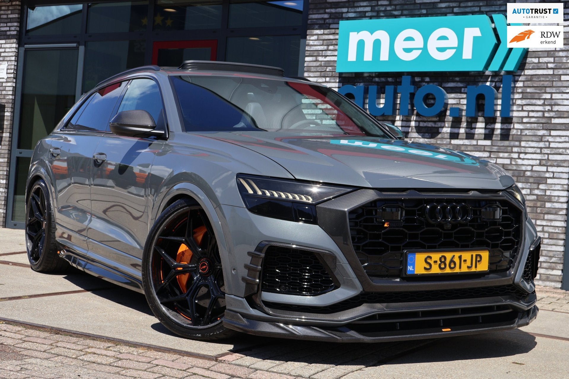 Audi Q8 4.0 TFSI RS Q8 quattro URBAN l EXCLUSIVE PAINT GRIGI, Auto's, Automaat, Dealer onderhouden, Gebruikt, 156 €/maand