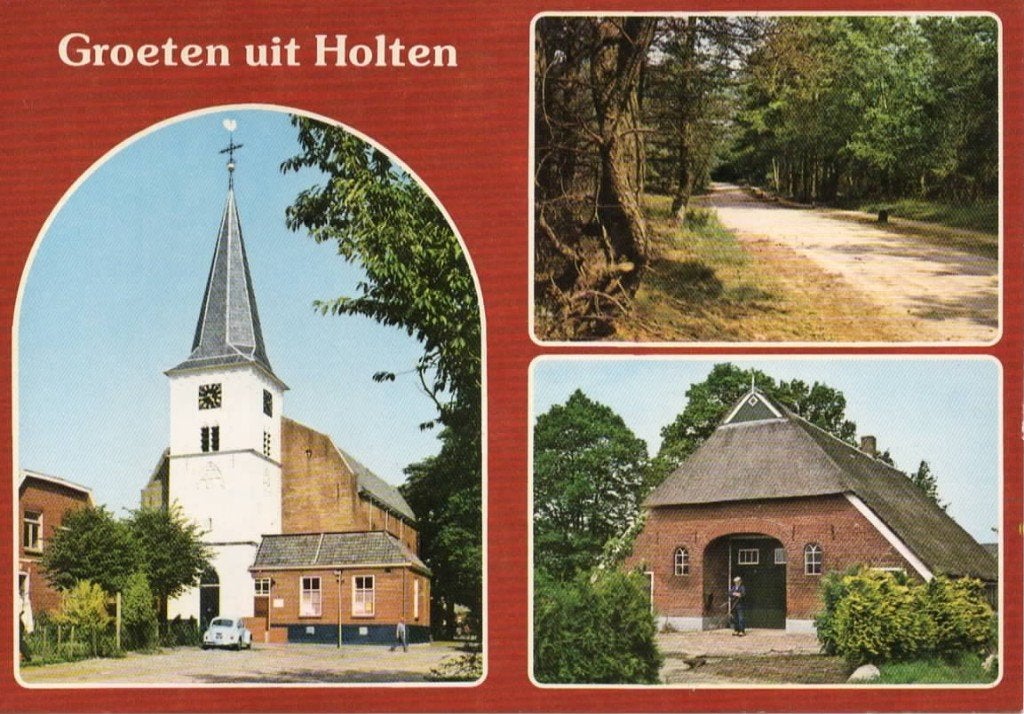 Ansichtkaart Holten, 3-luik, kerk, bospad, boerderij, Ophalen of Verzenden, 1980 tot heden, Ongelopen, Overijssel