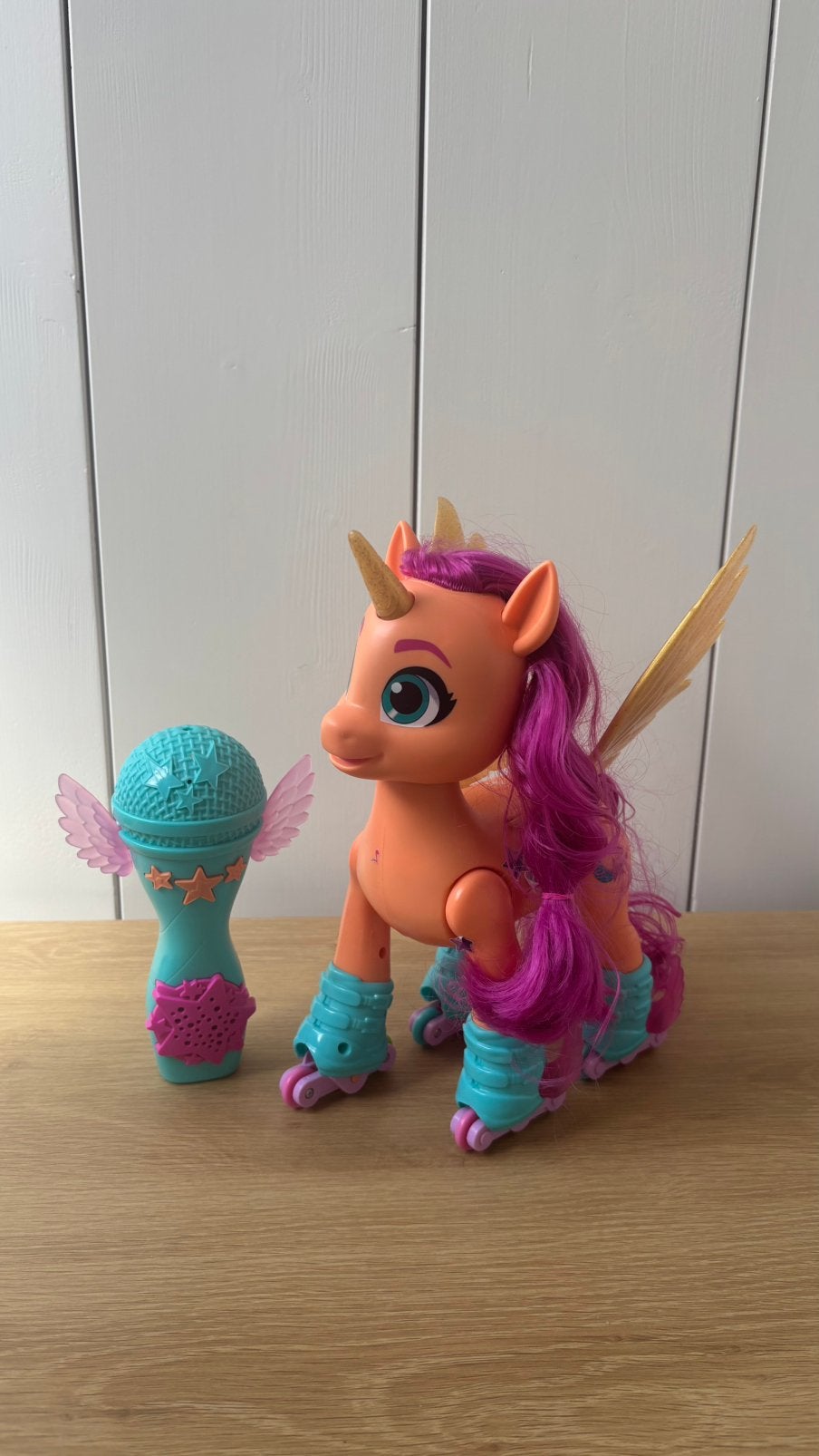 My little pony Sunny rolschaatsende unicorn met microfoon, Verzenden, Zo goed als nieuw