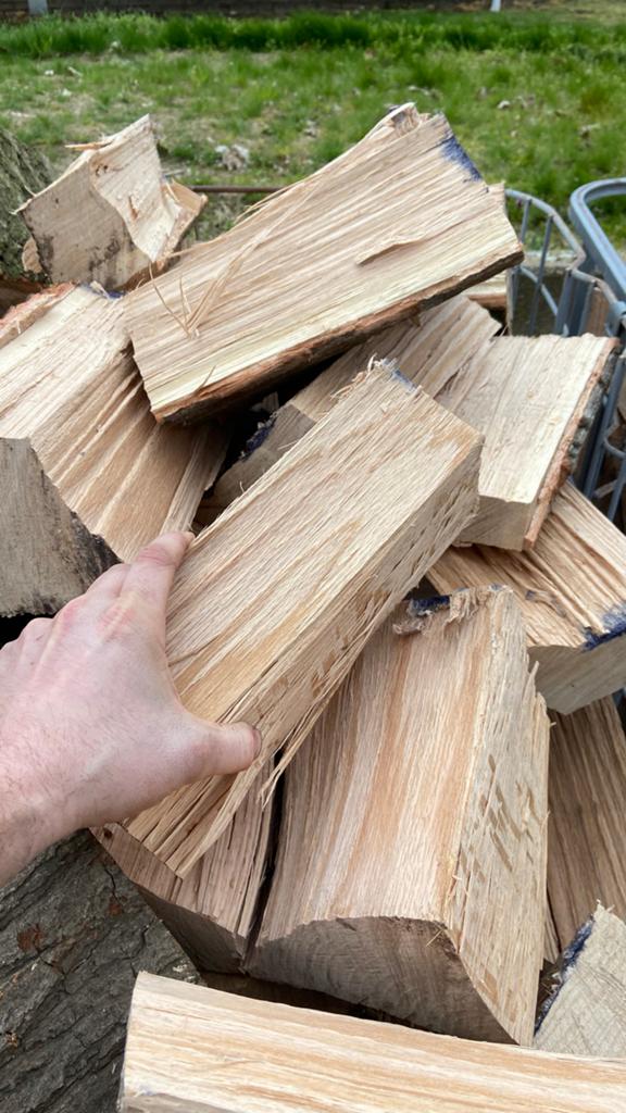 Brandhout eiken beuken vers gekloofd, Tuin en Terras, Haardhout, 6 m³ of meer, Ophalen