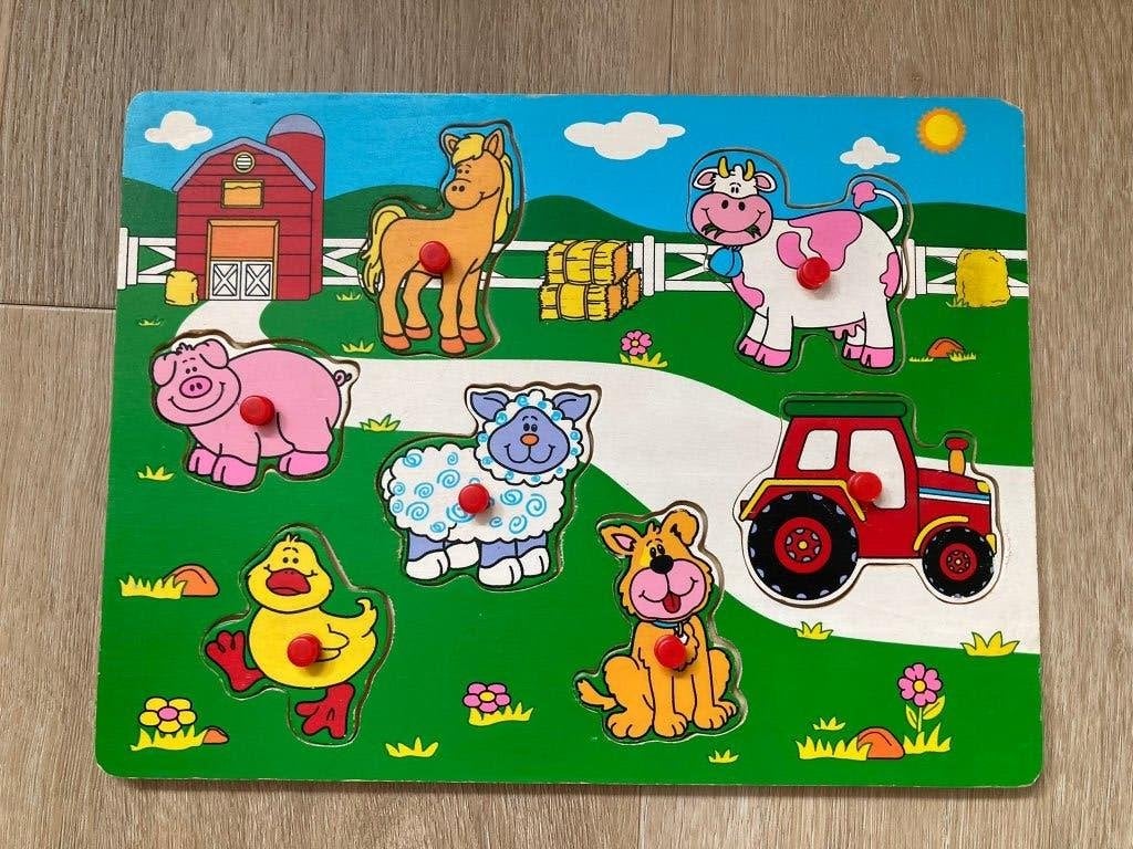 kinder puzzel, Ophalen of Verzenden, Minder dan 10 stukjes, Zo goed als nieuw, Van hout