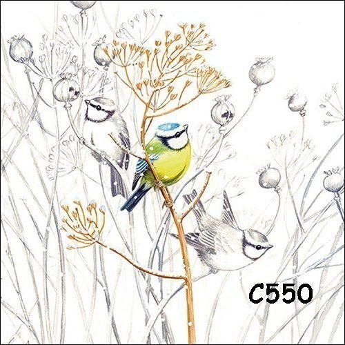 Servetten decoupage/bullet journal – pimpelmeesjes C550, Verzenden, Nieuw