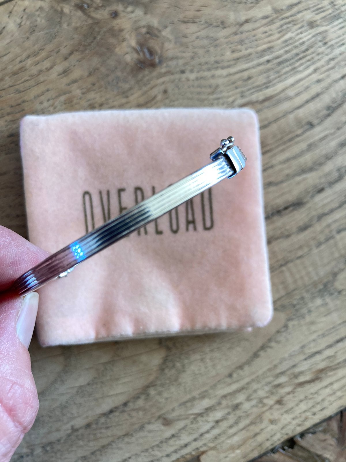 Overload Studios bangle oval 925 sterling zilver armband, Ophalen, Zo goed als nieuw, Goud, Zilver