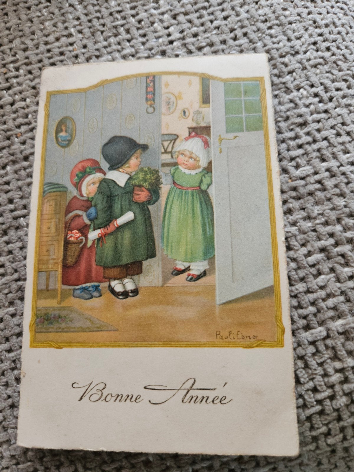 Pauli Ebner "Bonne Année" met Kinderen en Cadeaus, Ophalen of Verzenden