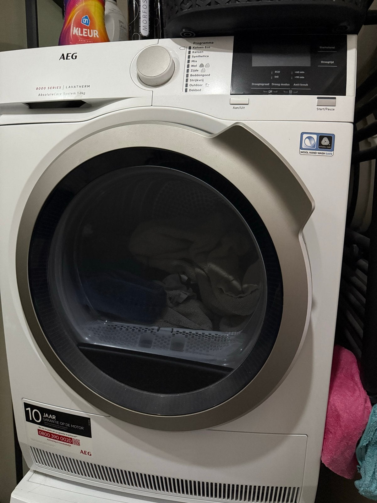 AEG 8000 Serie Lavatherm Droger - 9kg, Ophalen, 8 tot 10 kg, Zo goed als nieuw, Voorlader