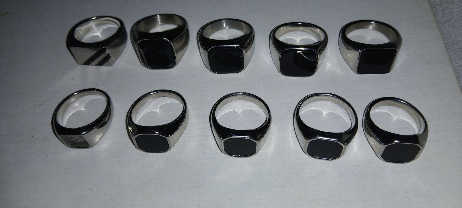Partij zegelringen rvs, Sieraden, Tassen en Uiterlijk, Ringen, IJzer of Staal, Nieuw, Ophalen of Verzenden, Dame of Heer