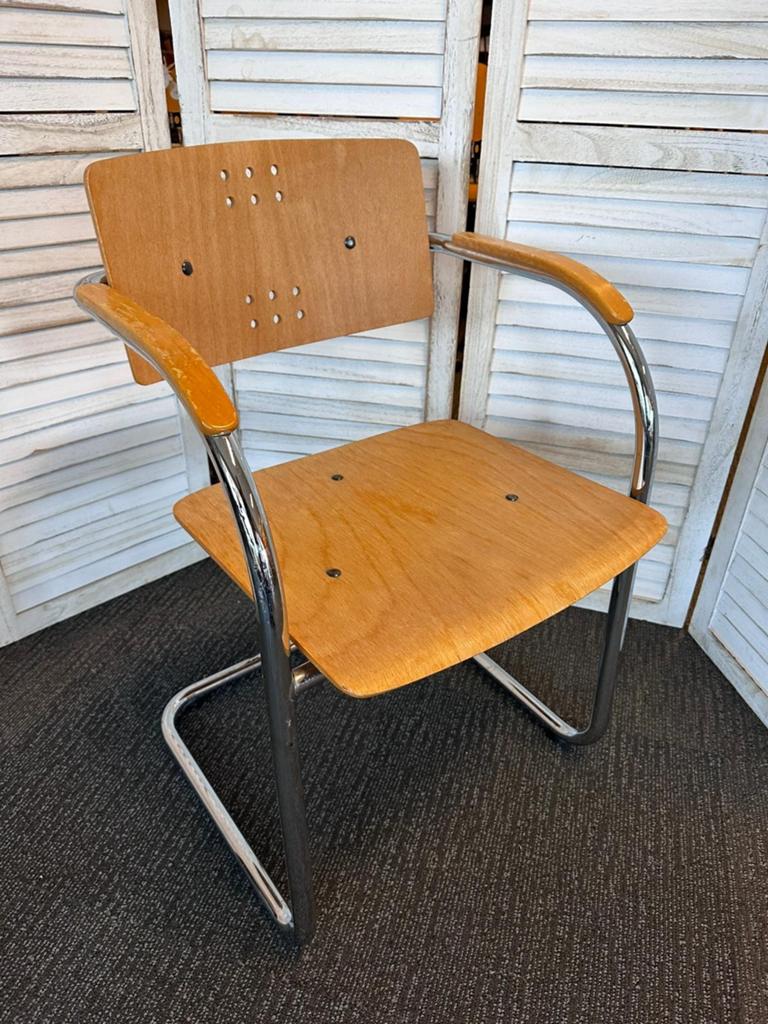 Sledestoel met armleuningen bureaustoel schoolstoel, Ophalen, Gebruikt, Vintage, Nvt