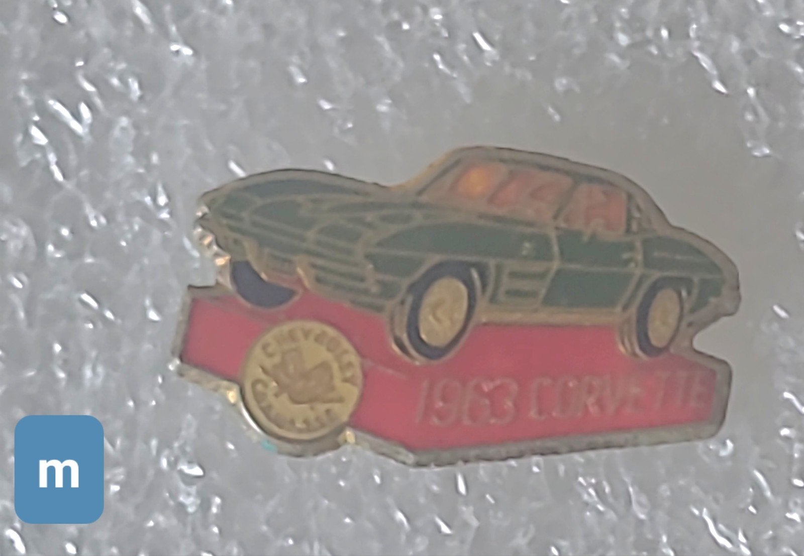 Vintage 1963 Chevrolet Corvette Pin, Verzenden, Gebruikt