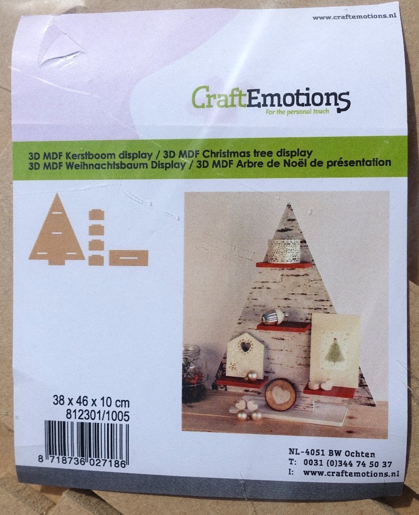 3D MDF Decoratie Kerstboom van Craft Emotions - nieuw, Hobby en Vrije tijd, Nieuw, Knutselwerk, Kerstmis, Hout