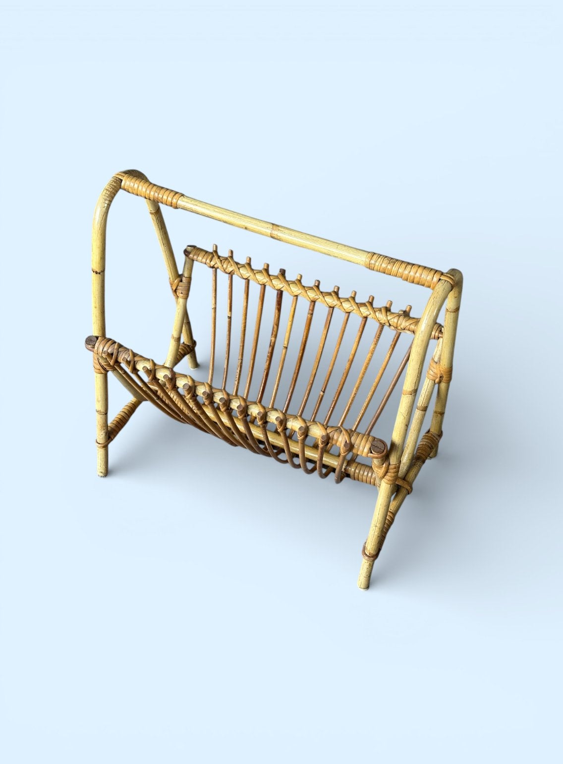 Rotan Rohe krantenbak jaren '50 - Vintage design, Gebruikt, Natuurlijk materiaal, Krantenbak, Vintage