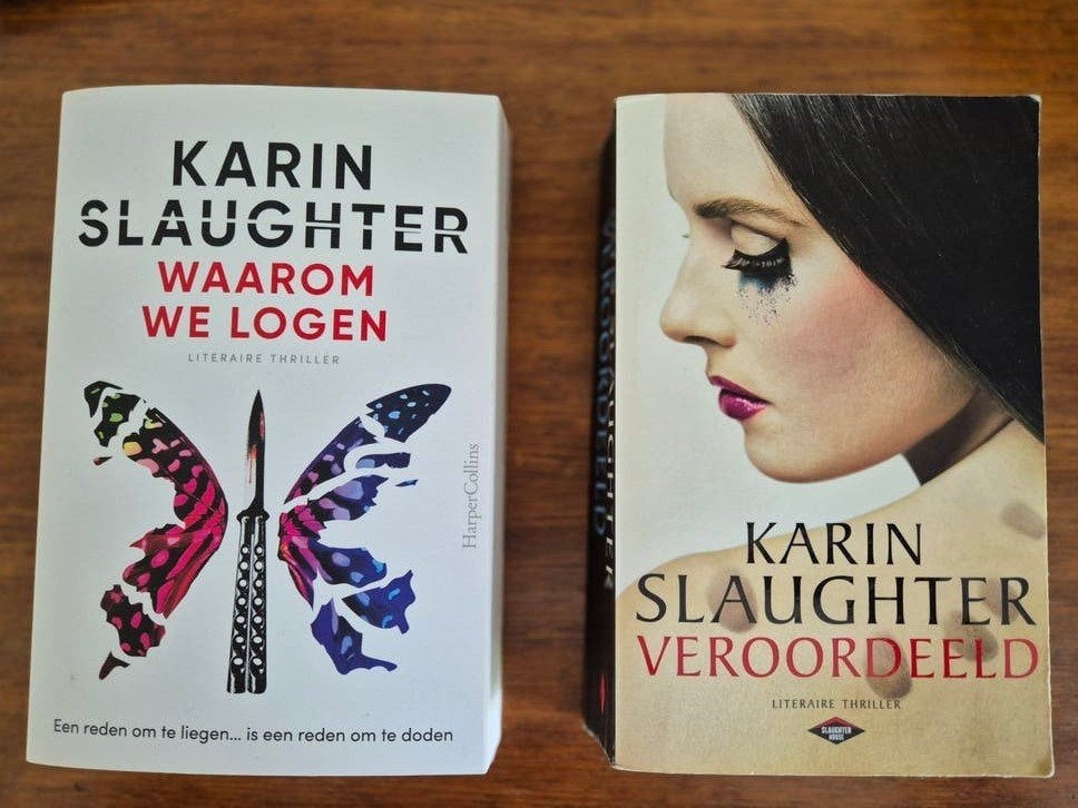 Karin Slaughter boeken: Waarom We Logen & Veroordeeld, Boeken, Ophalen of Verzenden, Zo goed als nieuw, Karin Slaughter, Nederland