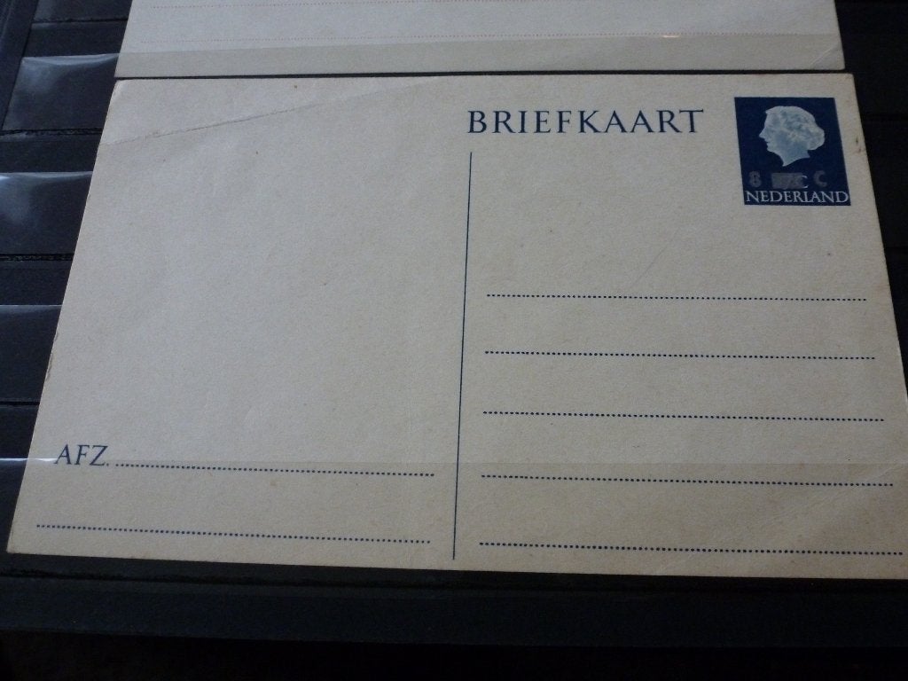 Postzegels - briefkaart  8 cent over 7 cent rare Juliana, Ophalen of Verzenden, Na 1940, Postfris