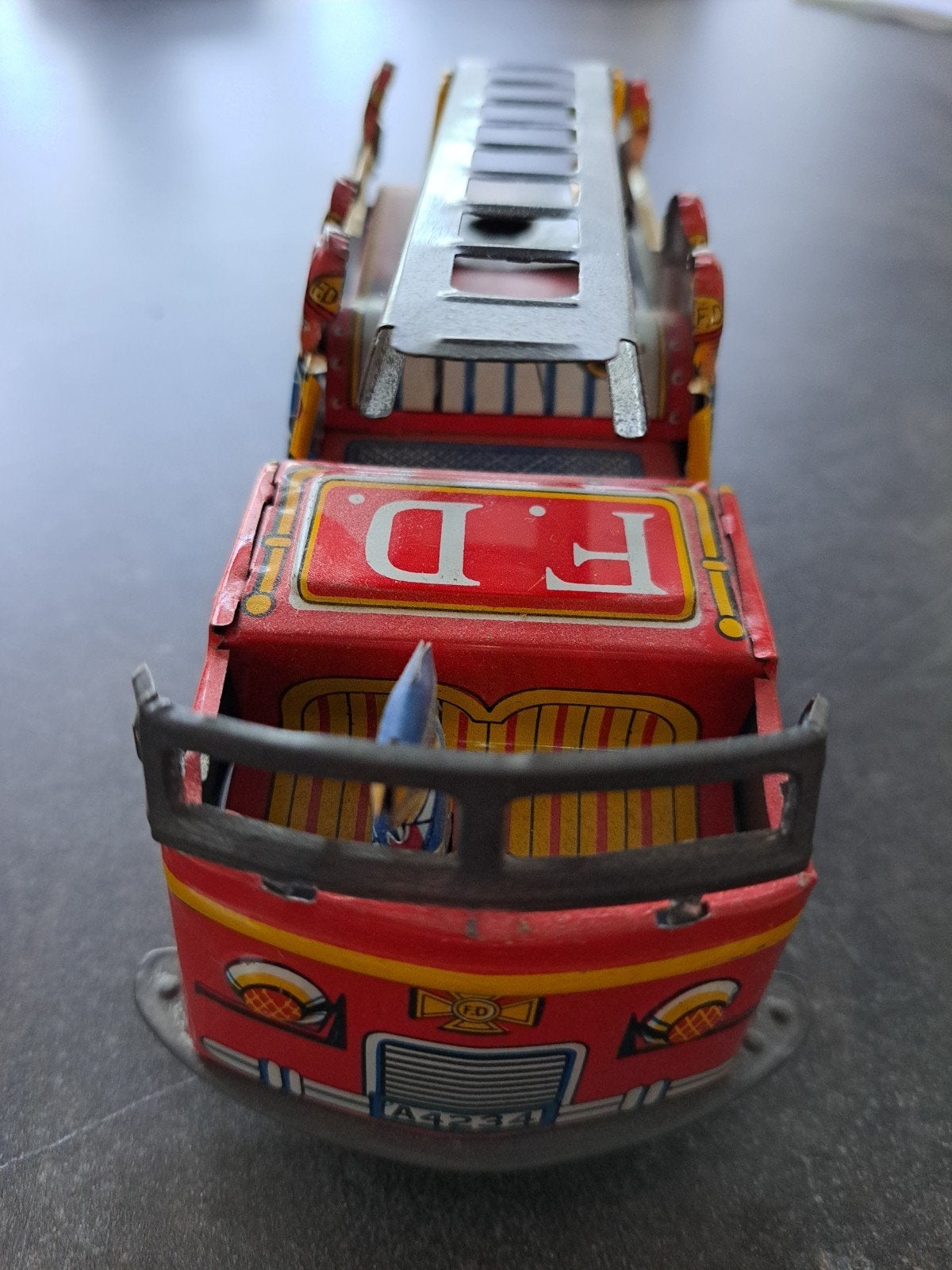Blikken brandweerwagen 1950 - 1960, Antiek en Kunst, Ophalen of Verzenden
