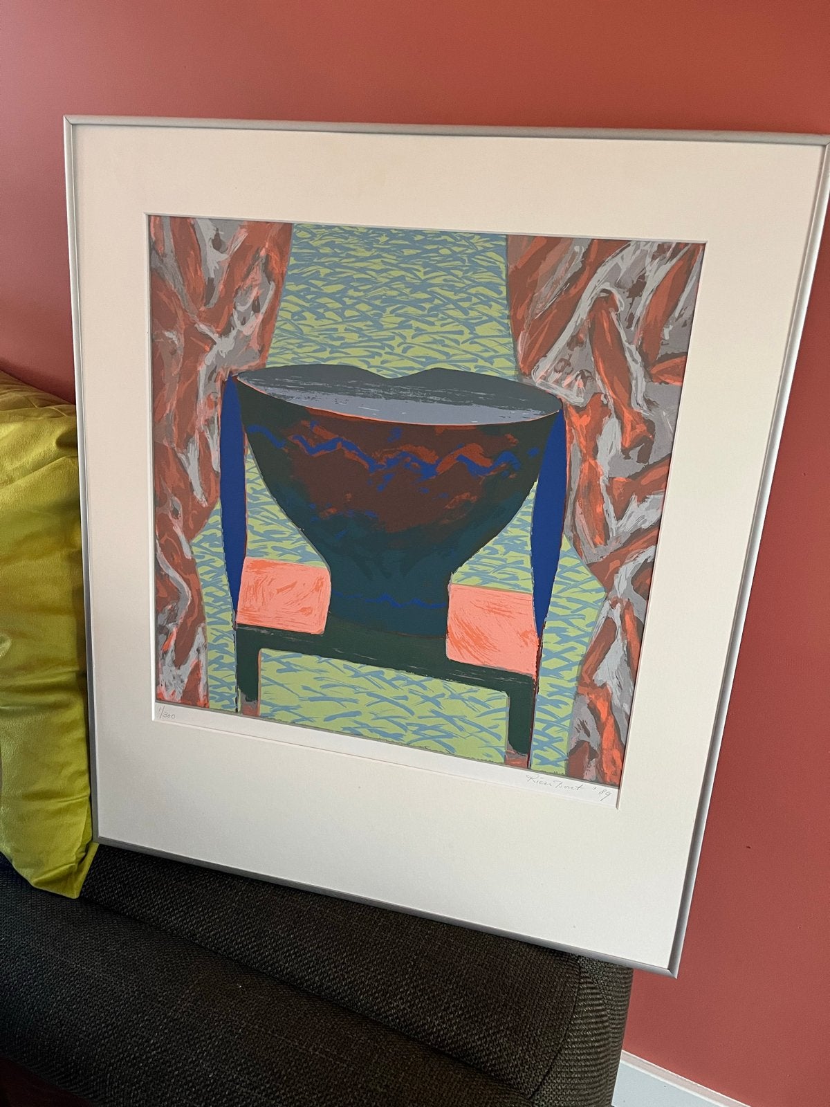 Rien Bout - Kleurrijke Zeefdruk 'De Vaas' (1989), Antiek en Kunst, Ophalen of Verzenden