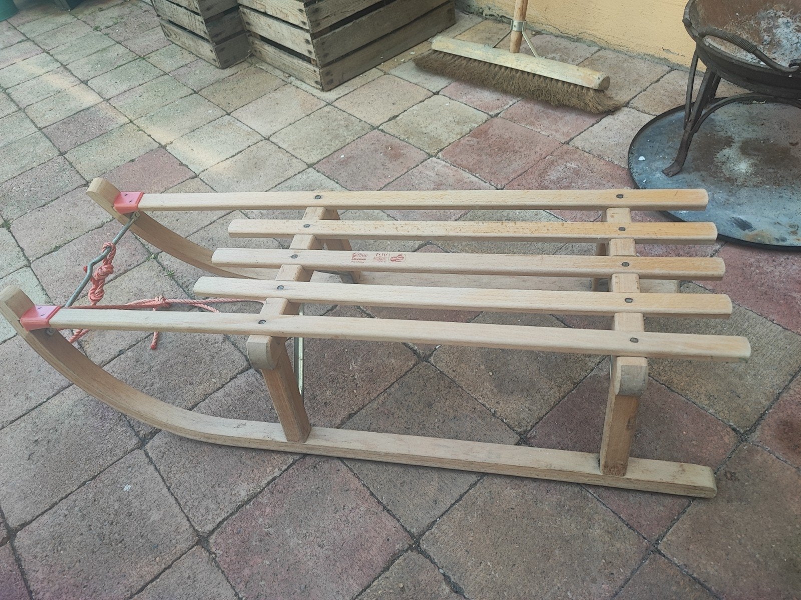 Houten slee - Davos model, Ophalen, Gebruikt, Hout