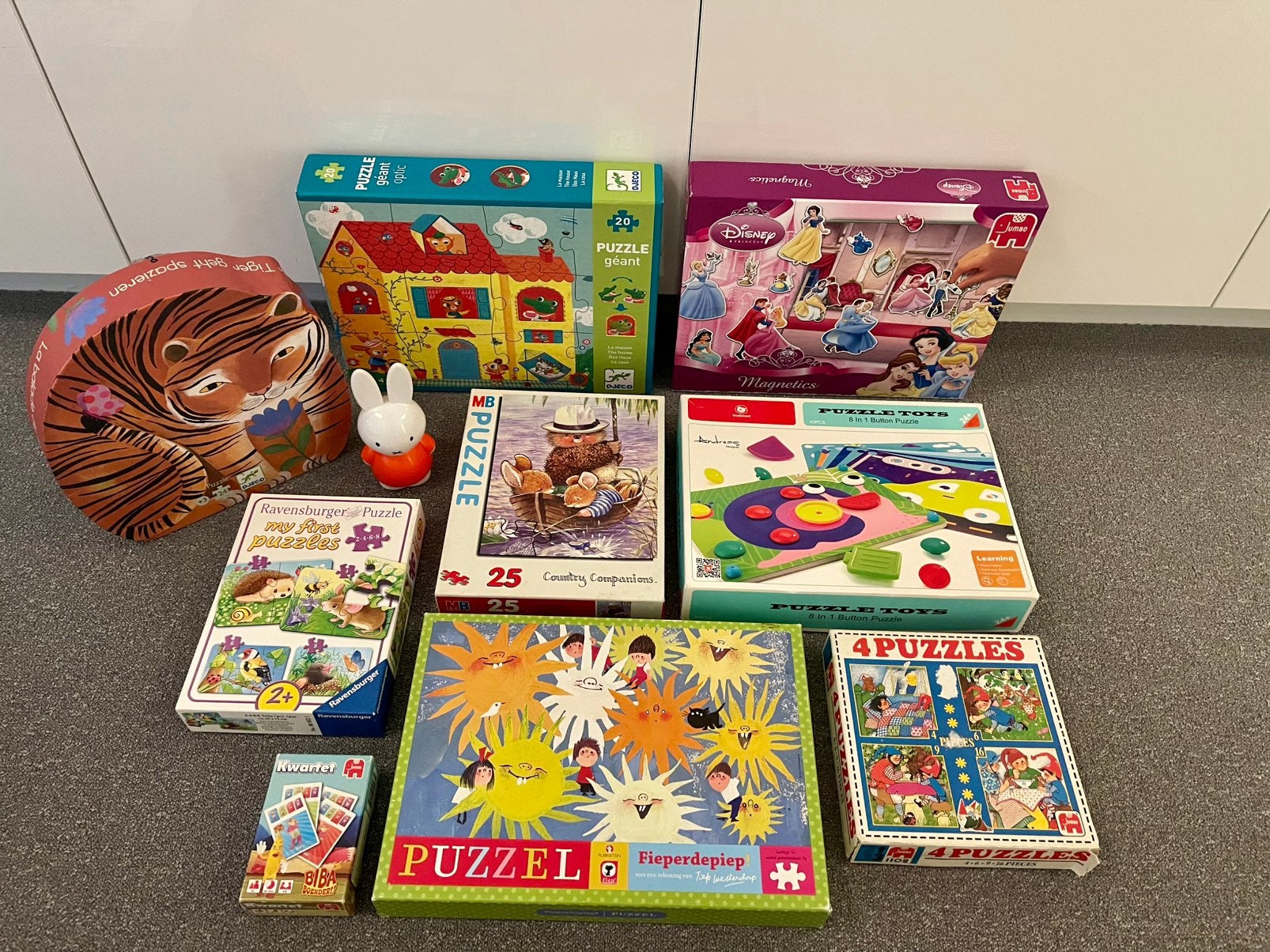 🌸 Grote puzzel/vermaak kinder set 🌸 Djeco, Nijntje, Fiep, Ophalen, 10 tot 50 stukjes, Gebruikt, 2 tot 4 jaar