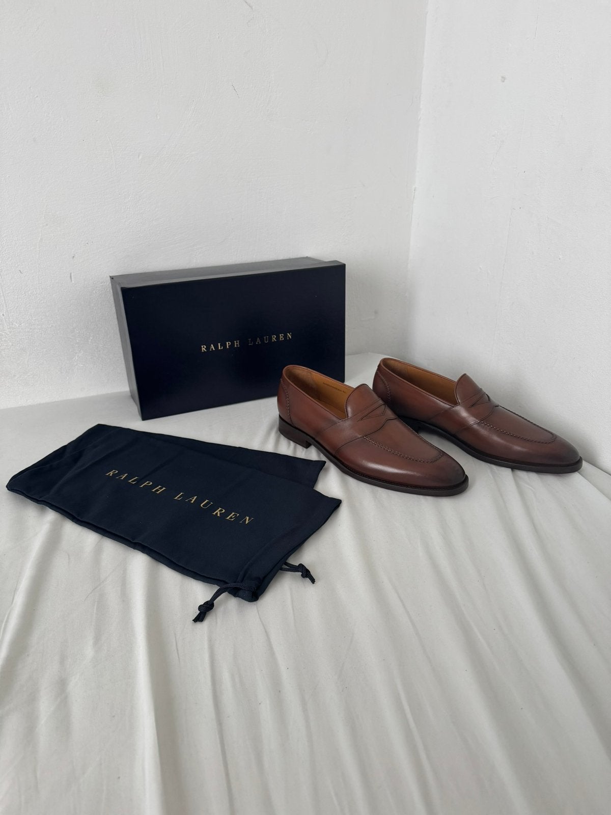 Ralph Lauren Purple Label Meegan calfskin penny loafers, Loafers, Bruin, Nieuw, Ophalen of Verzenden