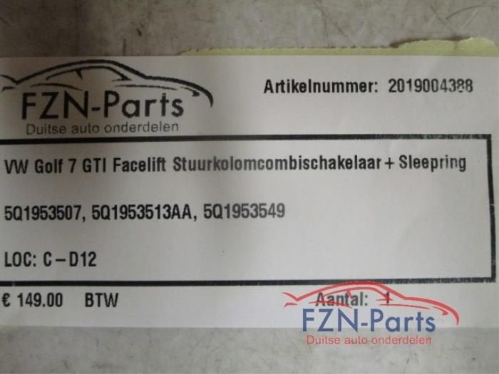 Combischakelaar Stuurkolom Volkswagen Golf (22744924) (5Q195, Ophalen of Verzenden, Gebruikt
