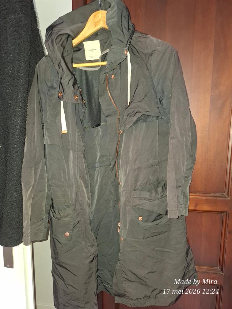 Mango Casual Parka Jas - Maat S/XS, Mango, Zwart, Ophalen of Verzenden, Zo goed als nieuw