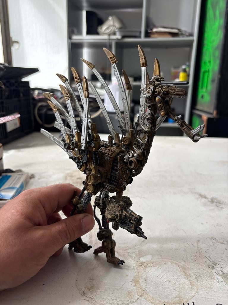 Unieke Steampunk Vogel Figuur - Handgemaakt Metaal, Ophalen of Verzenden, Zo goed als nieuw, Groter dan 1:35, Figuur of Figuren