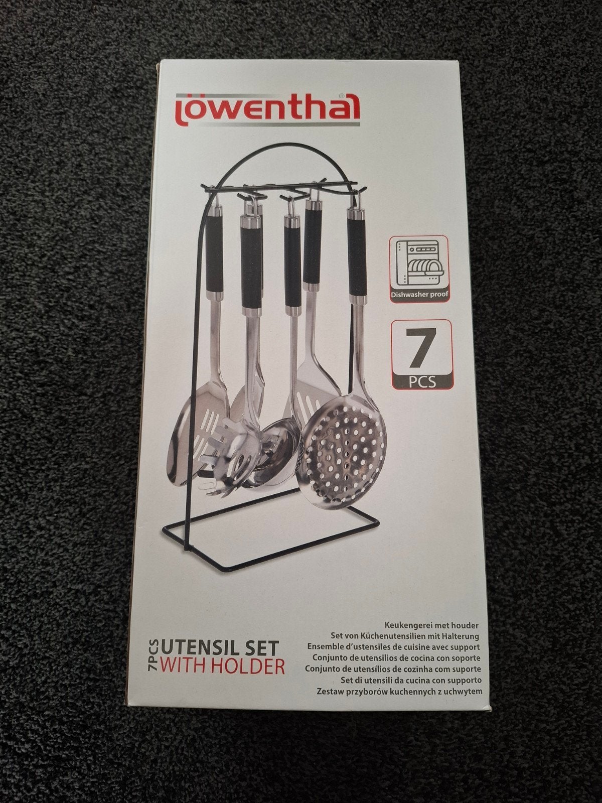 Löwenthal 7-delige Keukengerei Set met Houder, Overige typen, Ophalen of Verzenden, Metaal, Overige merken
