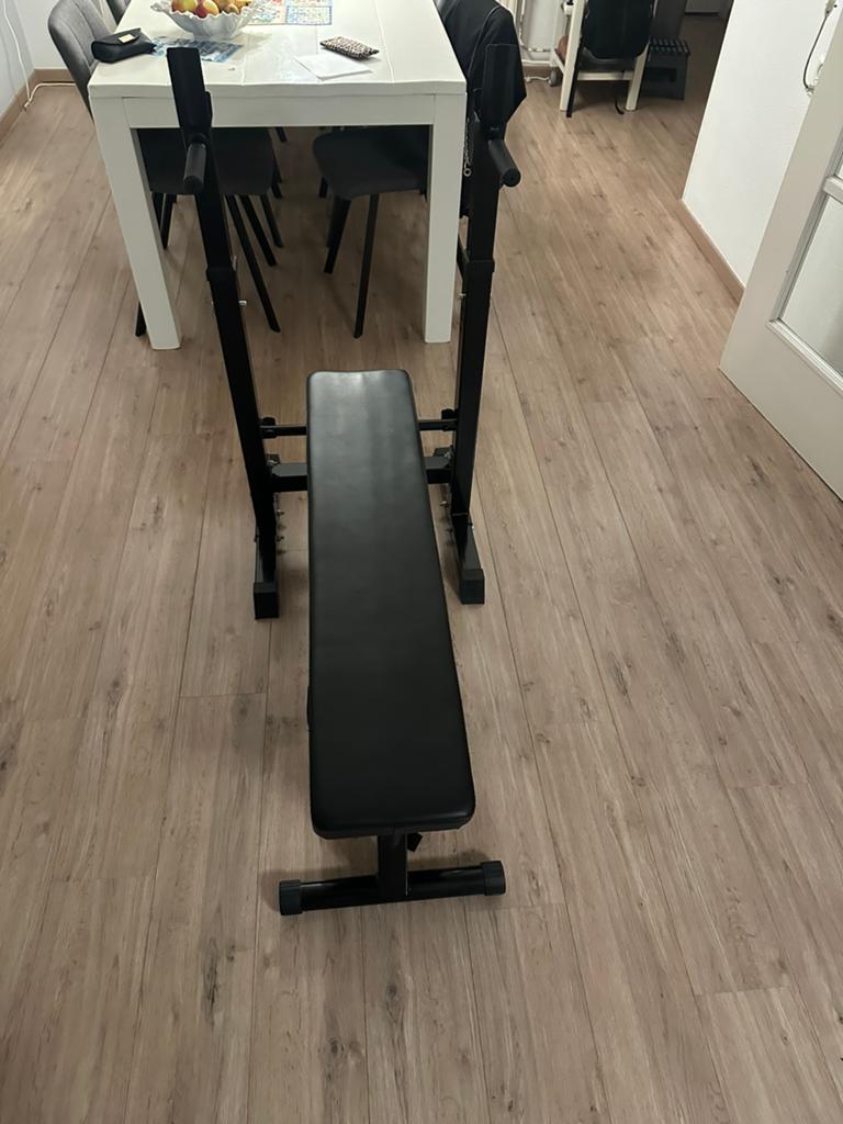 Bankje boor bankdrukken, Sport en Fitness, Ophalen, Zo goed als nieuw, Krachtstation
