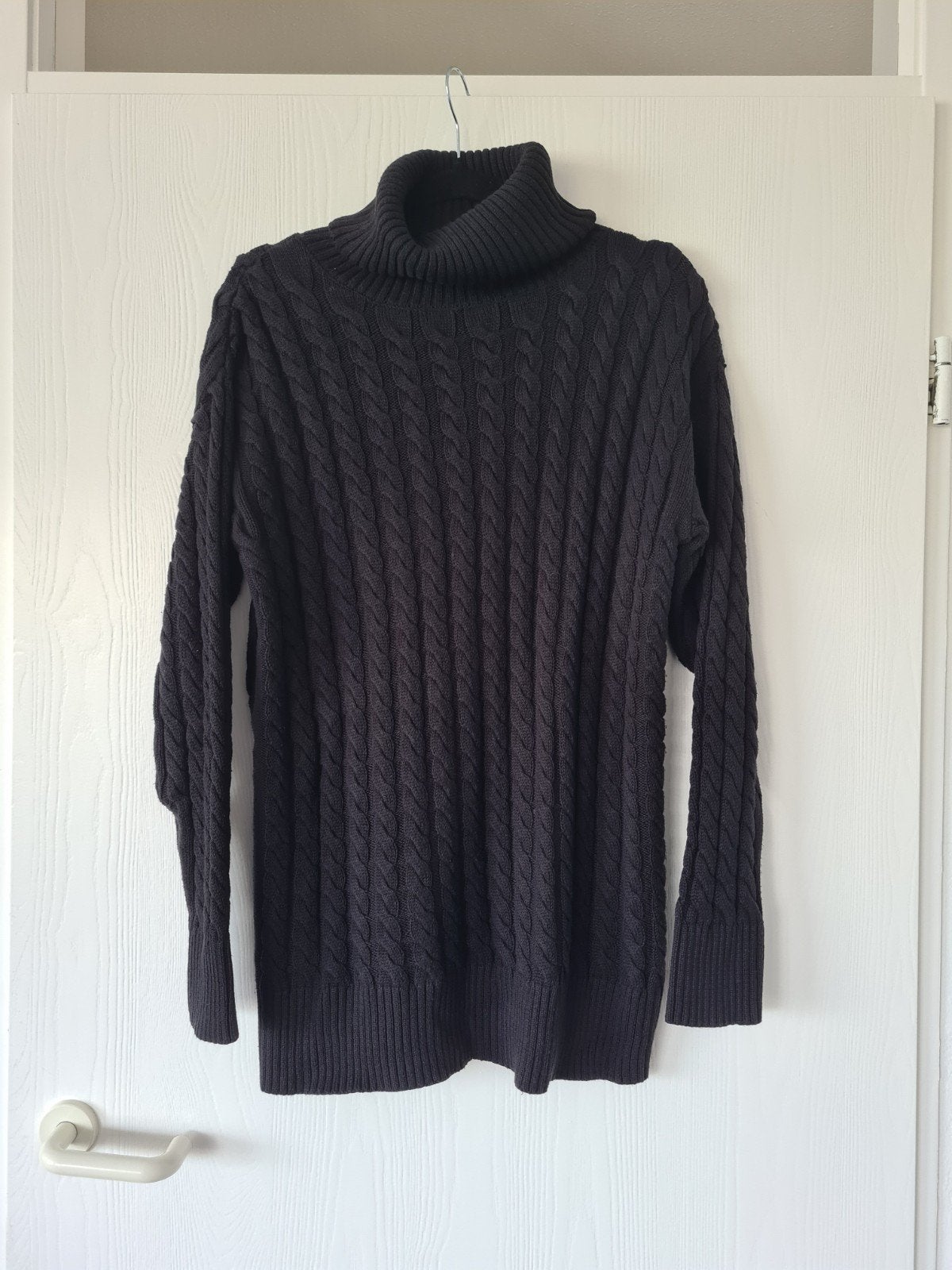 Zwarte kabel coltrui van H&M maat M, Maat 38/40 (M), H&M, Verzenden, Zwart
