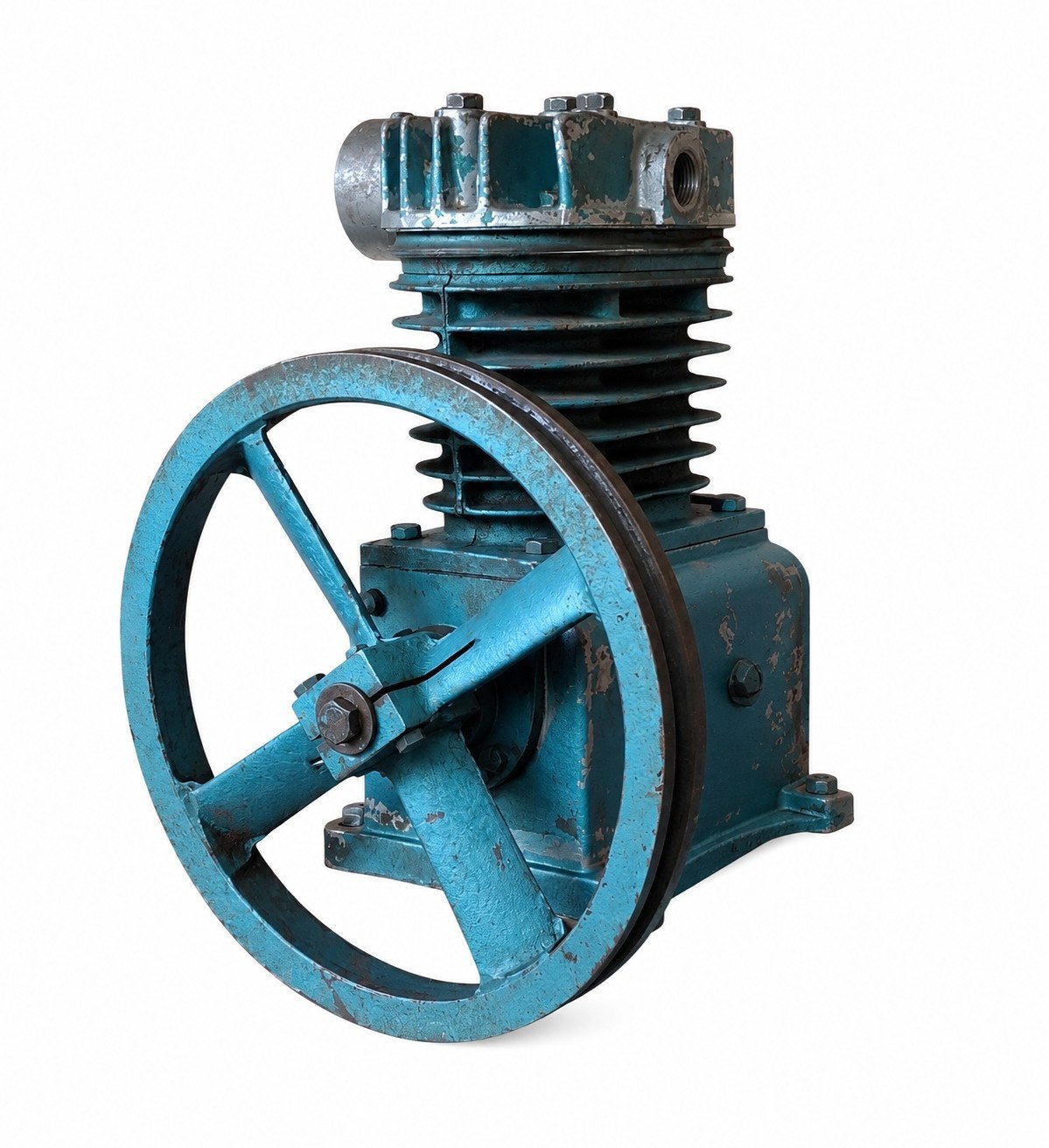 Robuuste gietijzeren compressor pomp - Vintage model, Ophalen, Gebruikt, 6 tot 10 bar, Minder dan 200 liter/min
