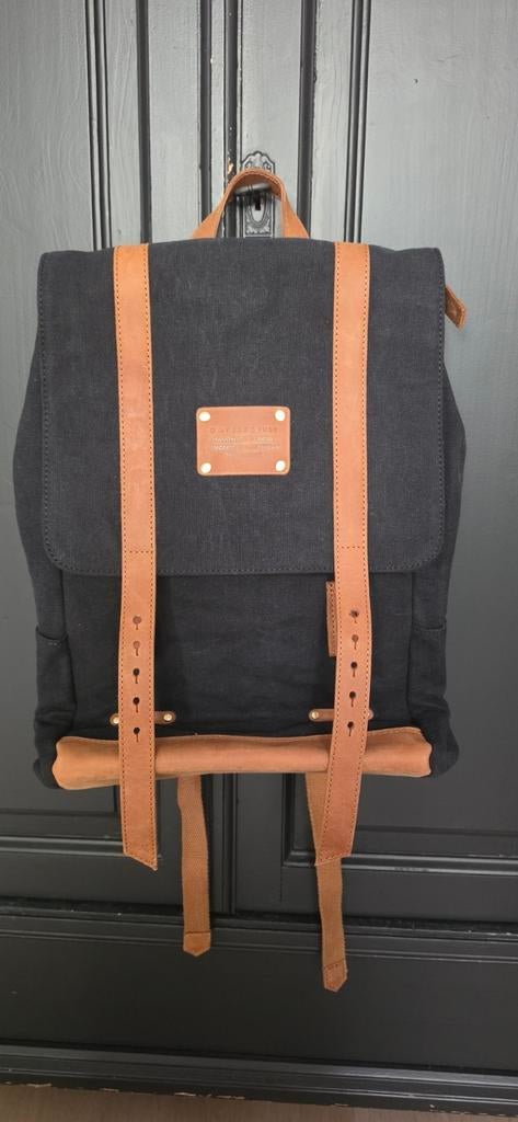 Oh My Bag rugzak zwart met bruine banden, Ophalen of Verzenden
