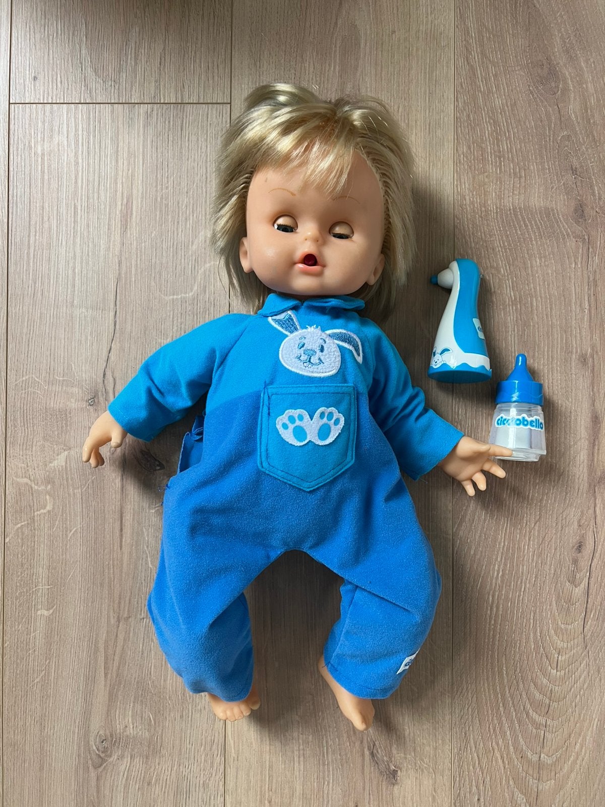 Interactieve Cicciobello Bobo Pop met accessoires-werkt goed, Ophalen of Verzenden, Gebruikt, Babypop