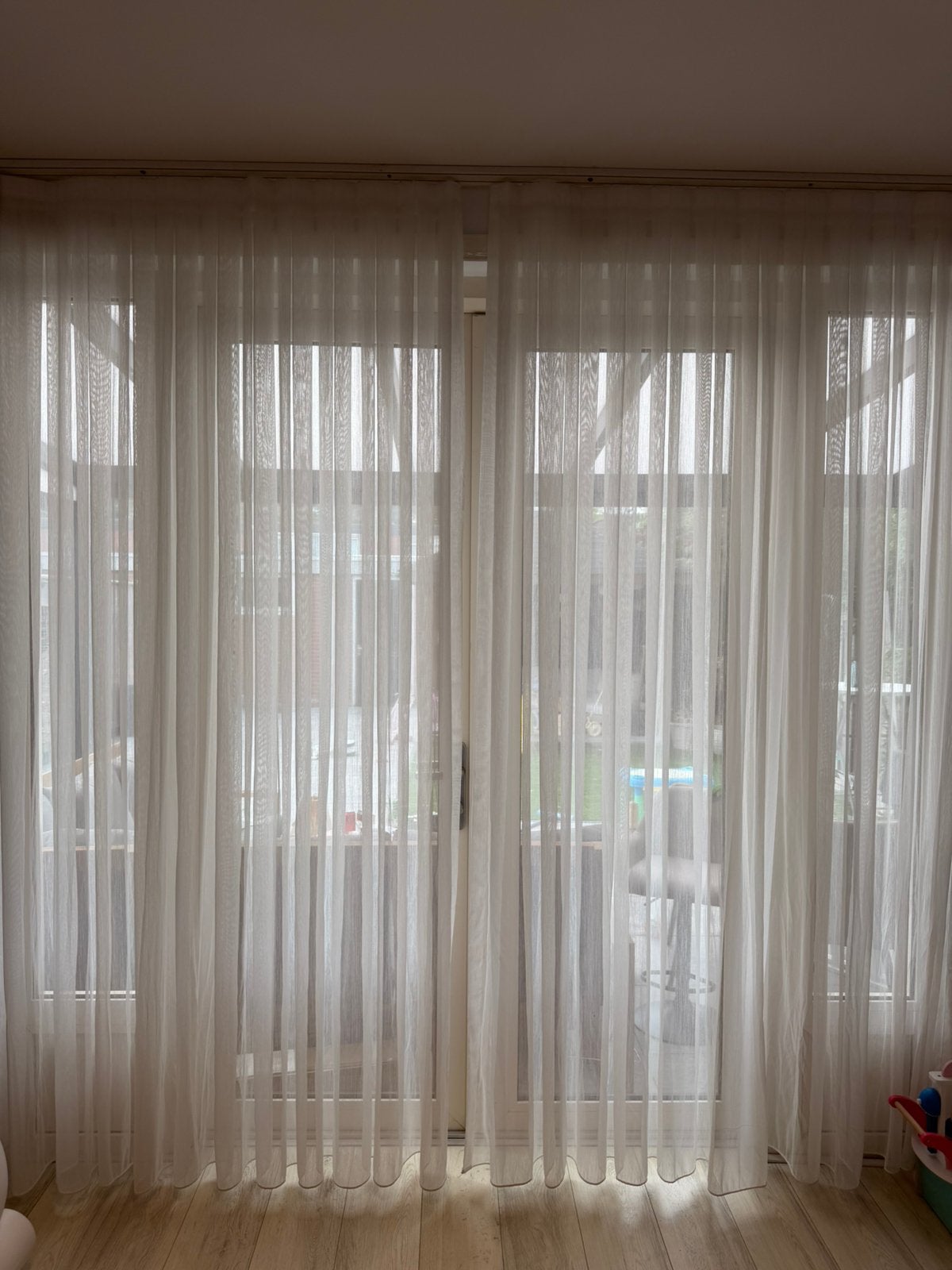 Gordijnen vitrage wit 2 losse stuks 250cm, Ophalen of Verzenden, Wit, Vitrage