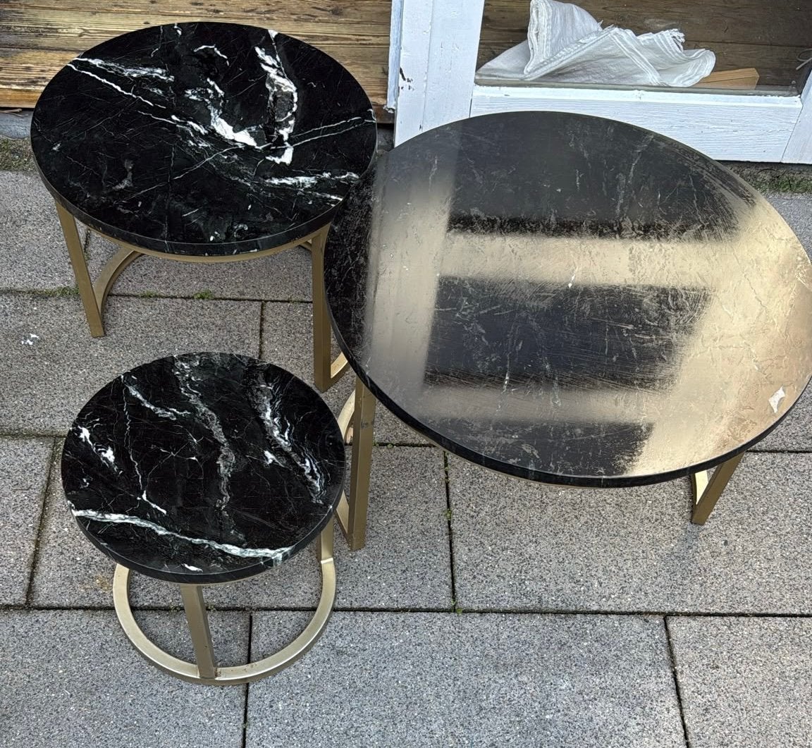 Zwart marmeren salontafels, Ophalen, Zo goed als nieuw