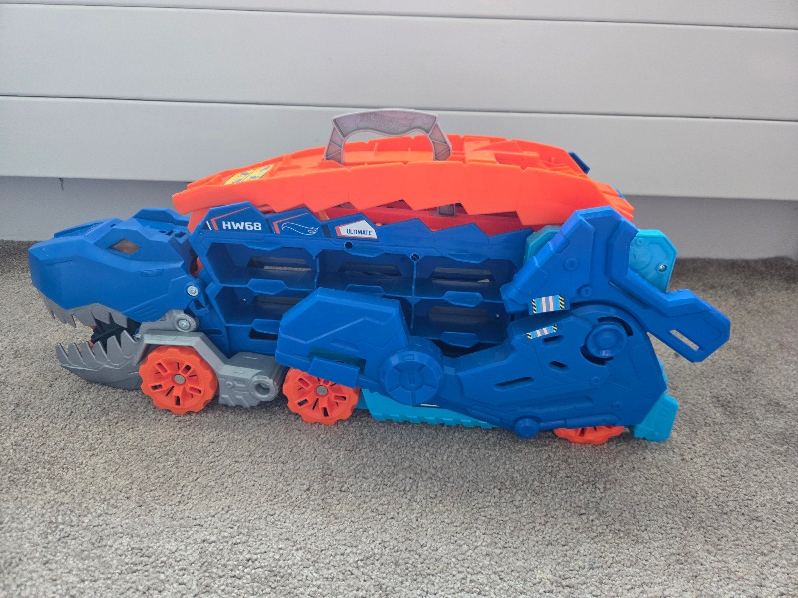 Hot Wheels T-Rex Racebaan en Opbergkoffer, Ophalen of Verzenden, Zo goed als nieuw, Elektrisch, Hot Wheels