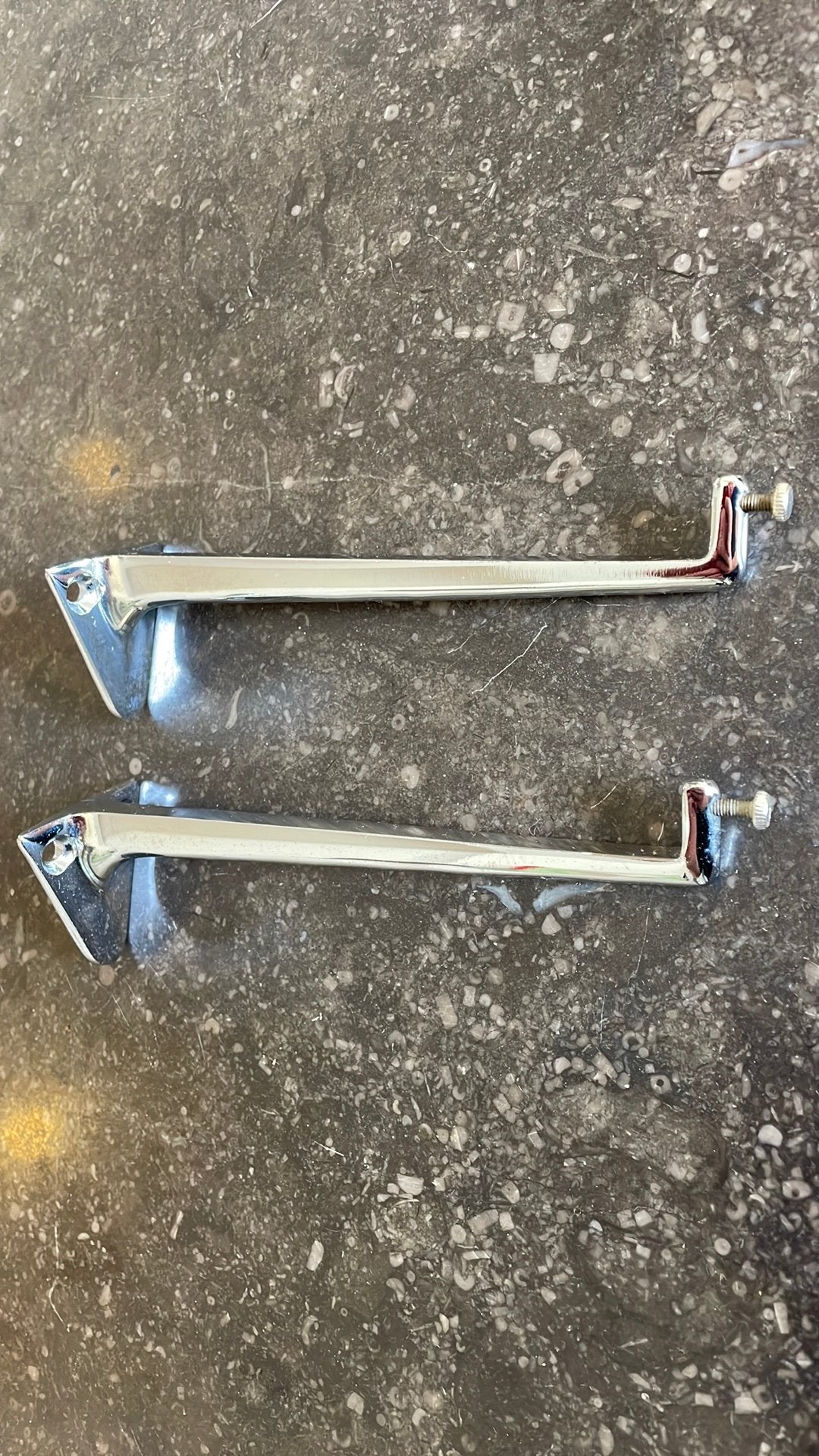 Plankdragers vintage Chrome Art Deco planchet plankendragers, Ophalen of Verzenden