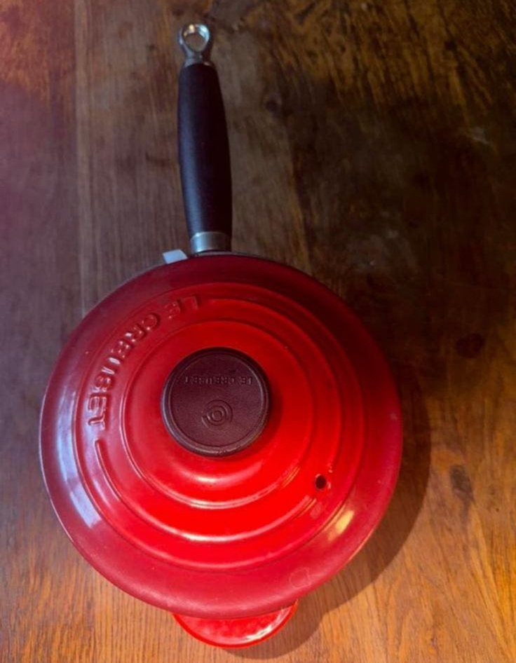 Nieuwe Le Creuset steelpan, Ophalen, Nieuw, Gietijzer