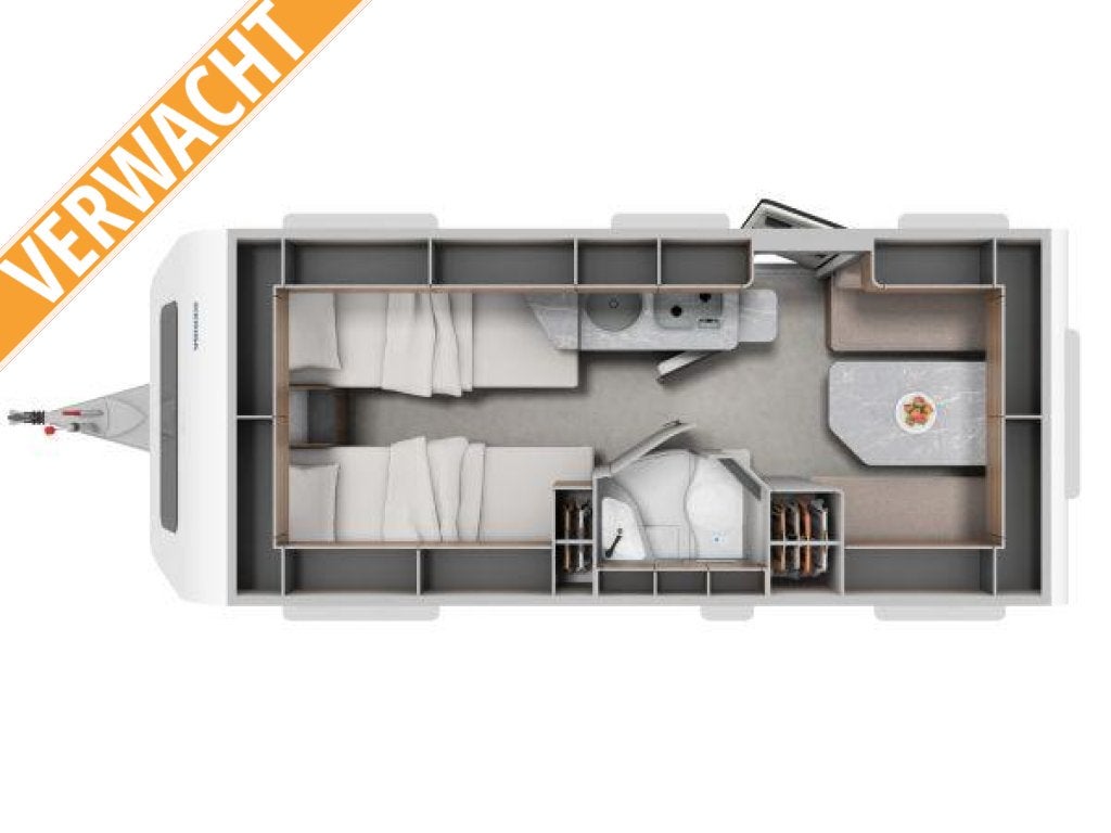 Eriba Feeling 470 | VERWACHT | ENKELE BEDDEN, Caravans en Kamperen, Bedrijf, Tot en met 4, 5 tot 6 meter, Eriba