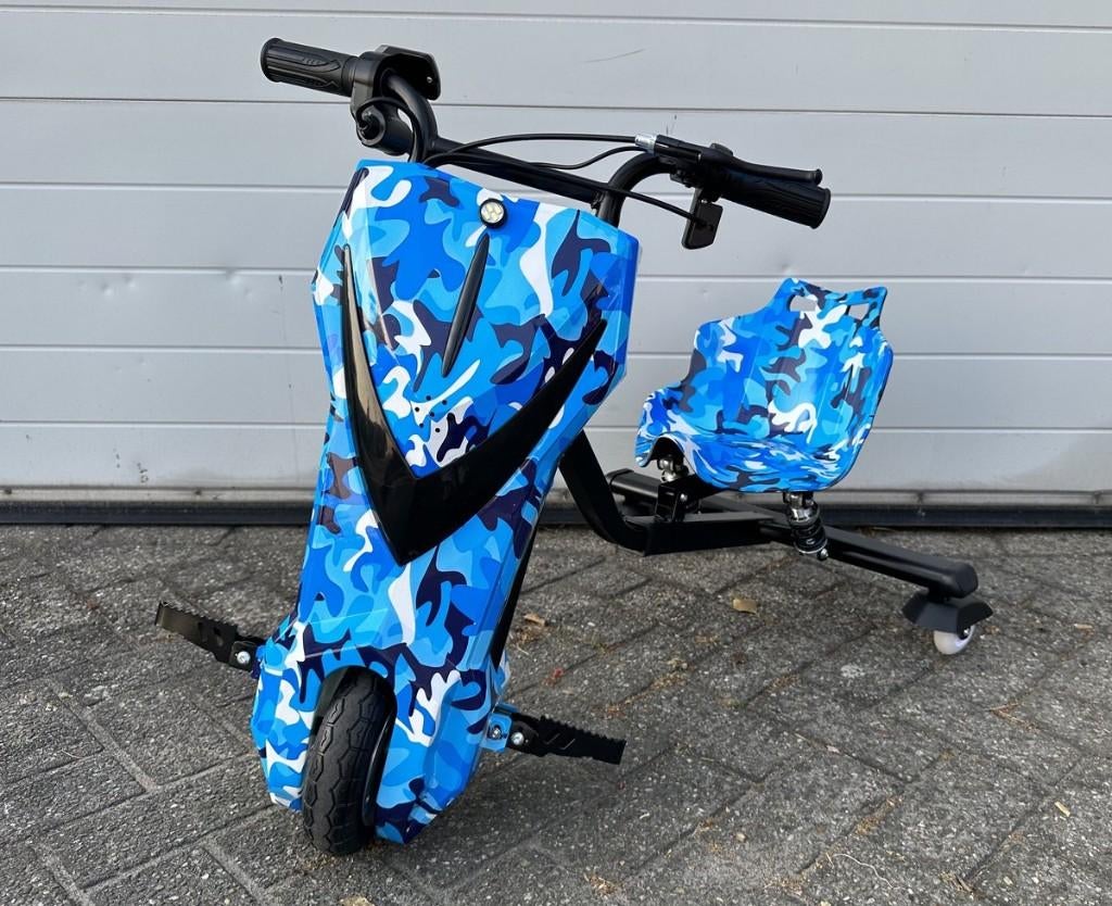 Elektrische Drift Trike Kart 250w 36V camo blauw NIEUW, Kinderen en Baby's, Speelgoed | Buiten | Accuvoertuigen, Ophalen of Verzenden