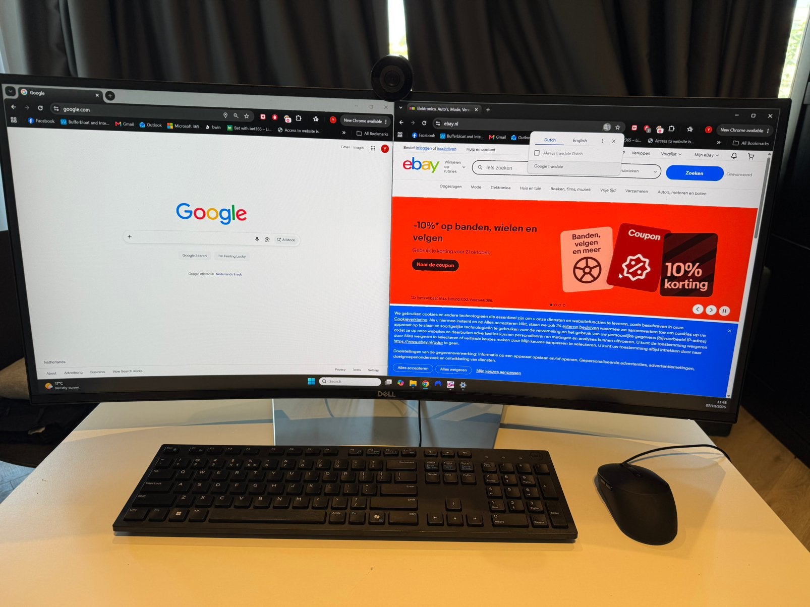 Dell UltraSharp U3425WE 34” 120Hz Thunderbolt 4 Complete Set, Ophalen, IPS, Zo goed als nieuw, USB-C